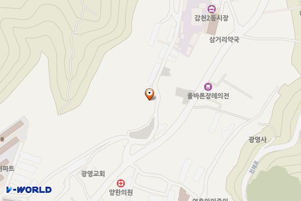 감천아랫마을공용주차장 화장실 위치 지도 — 부산광역시 사하구 감천동 17-46 감천아랫마을 공영주차장