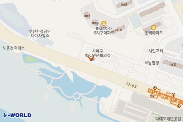 샤브향다대점화장실 위치 지도 — 부산광역시 사하구 다대로 718 (다대동)