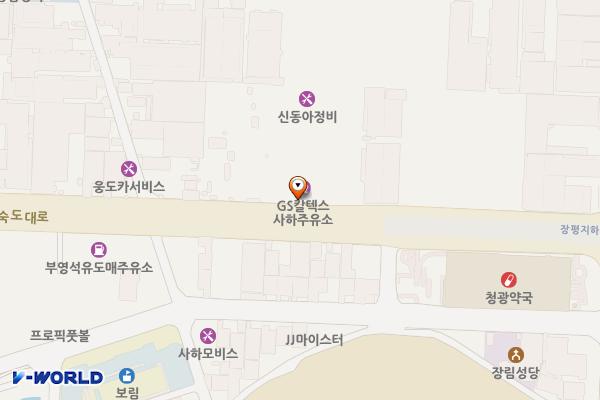 ㈜인성티티사하주유소 화장실 위치 지도 — 부산광역시 사하구 을숙도대로 583 (신평동)