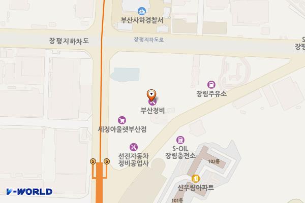 부산정비 화장실 위치 지도 — 부산광역시 사하구 을숙도대로 670 (장림동)