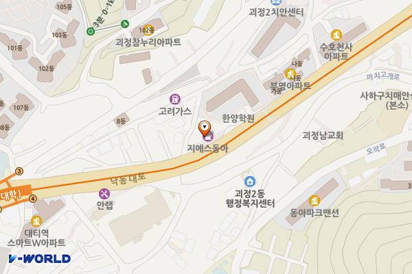 동아주유소 화장실 위치 지도 — 부산광역시 사하구 낙동대로 112(괴정동)