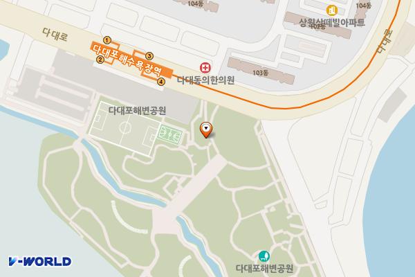낙조분수대관리동 화장실 위치 지도 — 부산광역시 사하구 몰운대1길 14