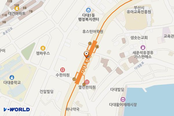 부산도시철도 다대포항역 위치 지도 — 부산광역시 사하구 다대로 548(다대동)
