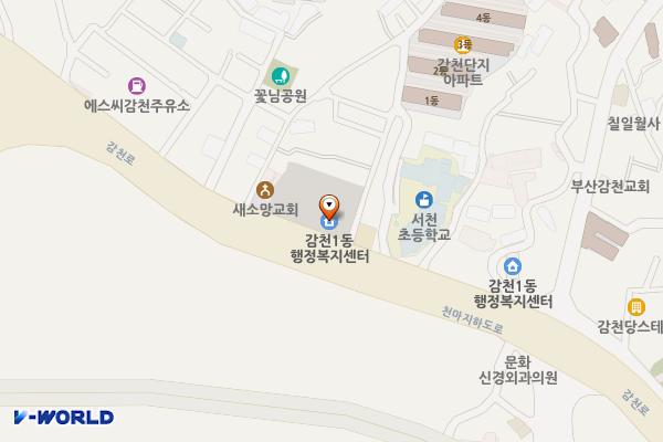 감천1동 복합센터 위치 지도 — 부산광역시 사하구 감천로 97