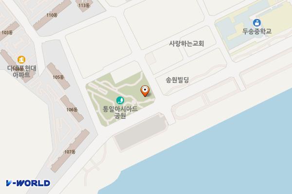 통일아시아드공원공중화장실 위치 지도 — 부산광역시 다송로84번길 68
