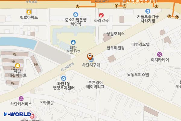 하단지구대 화장실 위치 지도 — 부산광역시 사하구 하신중앙로 316