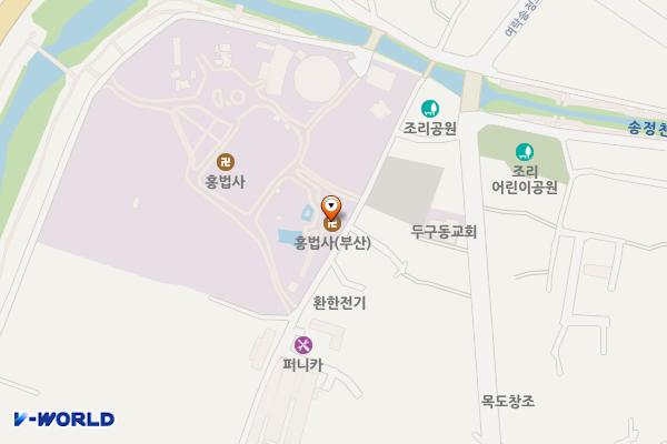 홍법사앞 공중화장실 위치 지도 — 부산광역시 금정구 두구로33번길202