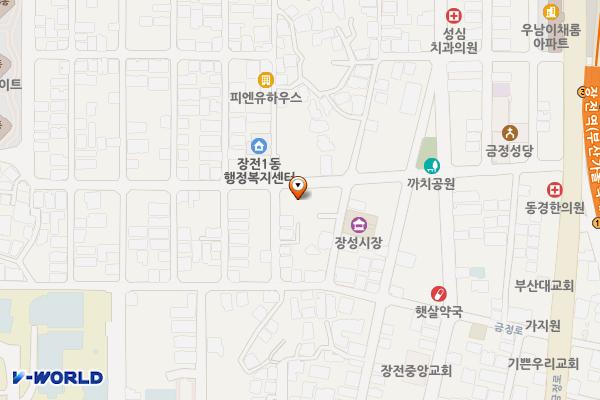 장전1동주민센터 화장실 위치 지도 — 부산광역시 금정구 금강로335번길 27 (장전동, 장전1동주민센터)