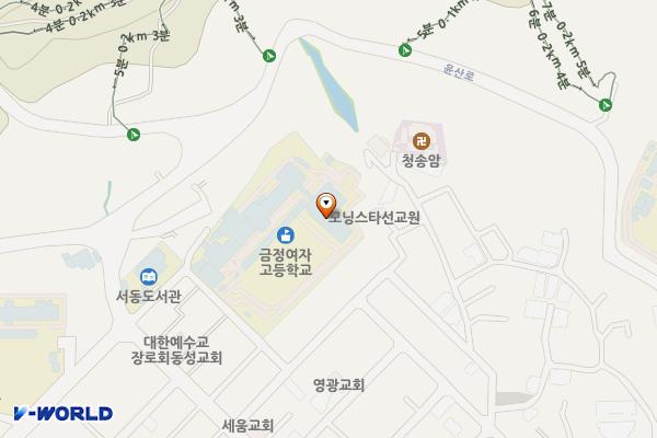윤산등산로변2 공중화장실 위치 지도 — 부산광역시 금정구 서부로 76번길21