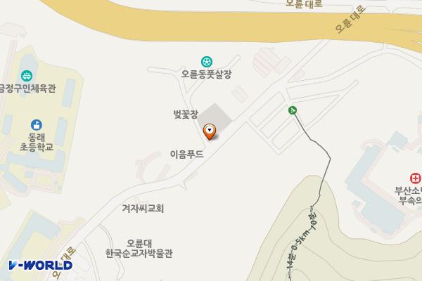 오륜동주차장 공중화장실 위치 지도 — 부산광역시 금정구 오륜대로 113