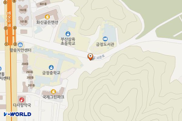 금정도서관 화장실 위치 지도 — 부산광역시 금정구 금정도서관로 26