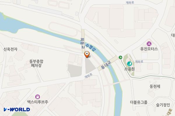 수영강(회동교) 공중화장실 위치 지도 — 부산광역시 금정구 개좌로239번길 14