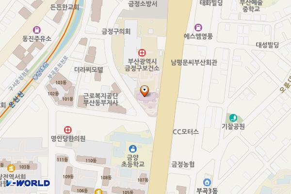 금정보건소 화장실 위치 지도 — 부산광역시금정구 중앙대로 1777 (부곡동, 금정구청)