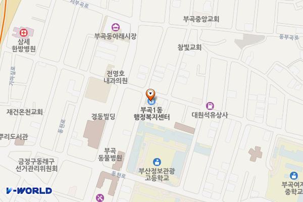부곡1동주민센터 화장실 위치 지도 — 부산광역시 금정구 동부곡로6번길 29 (부곡동, 부곡1동주민센터)