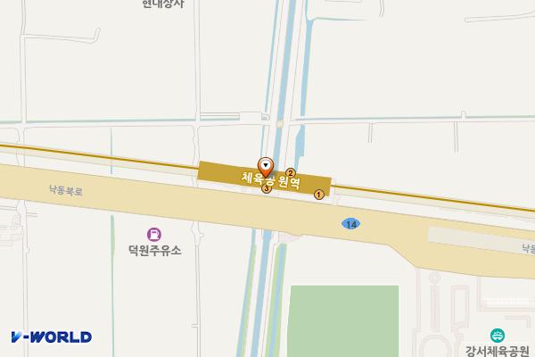지하철체육공원역 위치 지도 — 부산광역시 강서구 낙동북로 371, 체육공원역 (대저1동)