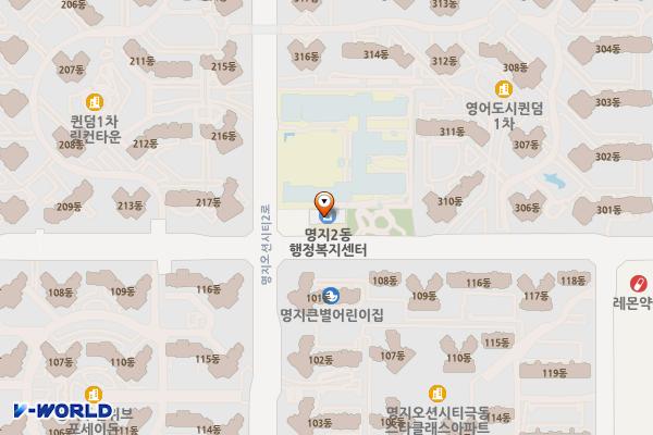 명지2동행정복지센터 위치 지도 — 부산광역시 강서구 명지오션시티11로 35, 명지2동 행정복지센터 (명지동)