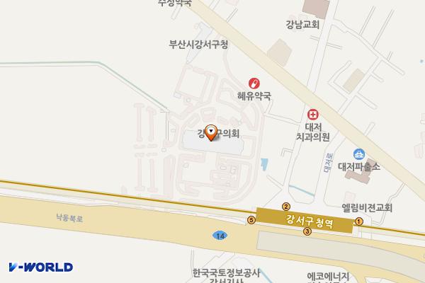 강서구청 위치 지도 — 부산광역시 강서구 낙동북로 477, 강서구청 (대저1동)