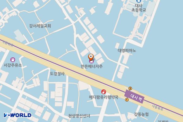 만은에너지(주)대사리주유소 위치 지도 — 부산광역시 강서구 낙동북로 65 (강동동)
