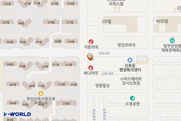 부산신호동우체국 위치 지도 — 부산광역시 강서구 신호산단2로 43-31, 신호동우체국 (신호동)