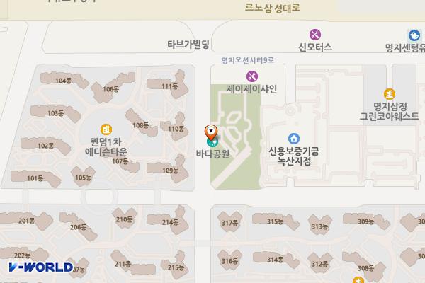 바다공원 위치 지도 — 부산광역시 강서구 명지오션시티2로 17 (명지동)