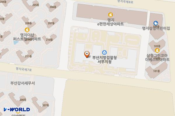 부산지방검찰청서부지청민원실 위치 지도 — 부산광역시 강서구 명지국제7로 67 (명지동)