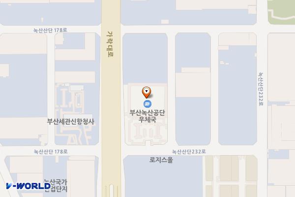 부산경제진흥원 녹산청사 위치 지도 — 부산광역시 강서구 녹산산단232로 38-26, 부산진해경제자유구역청 (송정동)