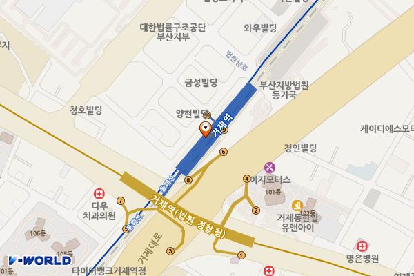 거제(동해선) 위치 지도 — 부산광역시 연제구 법원남로9번길 17