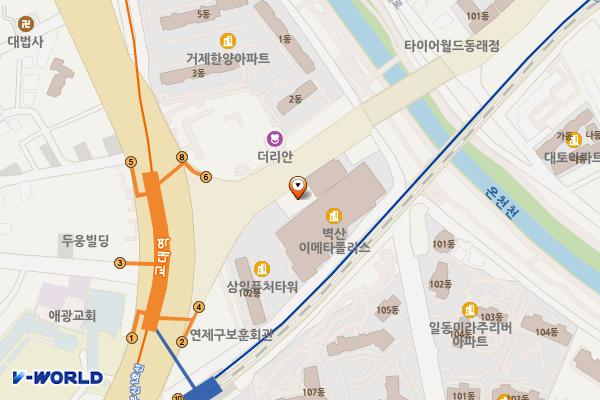 한양타워빌딩 위치 지도 — 부산광역시 연제구 명륜로 10(거제동)