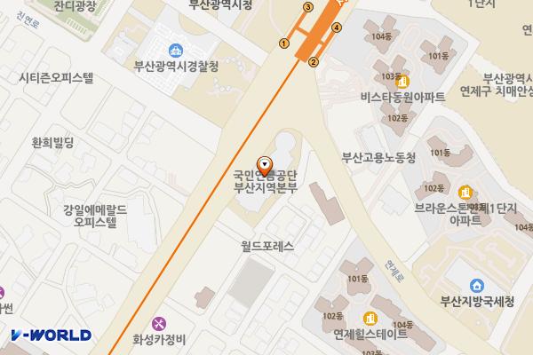 국민연금관리공단 위치 지도 — 부산광역시 연제구 중앙대로 1000