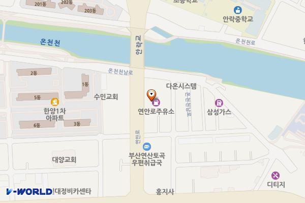 신한양주유소 위치 지도 — 부산광역시 연제구 연안로 20(연산동)