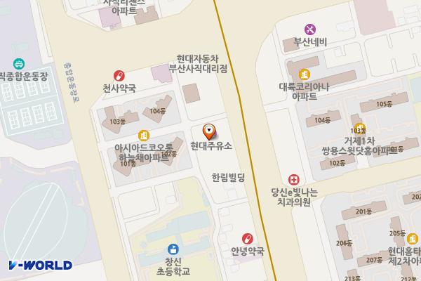 부산현대주유소 위치 지도 — 부산광역시 연제구 아시아드대로 107(거제동)