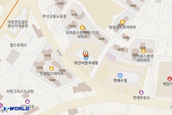 부산지방국세청 위치 지도 — 부산광역시 연제구 연제로 12