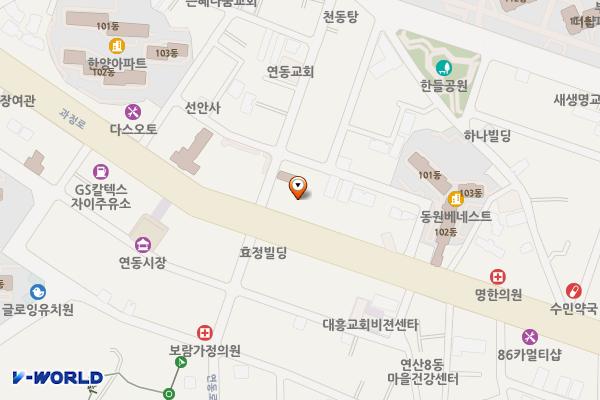 연산제일(1,8,9동) 새마을금고 위치 지도 — 부산광역시 연제구 과정로 306(연산동)