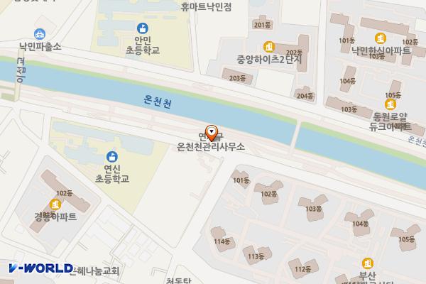 온천천시민공원 황매실 위치 지도 — 부산광역시 연제구