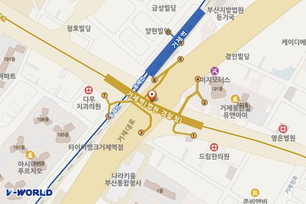 거제(법원 · 검찰청) 위치 지도 — 부산광역시 연제구 월드컵대로 지하 209