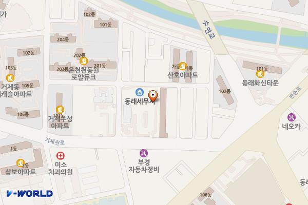 동래세무서 위치 지도 — 부산광역시 연제구 거제천로269번길 16