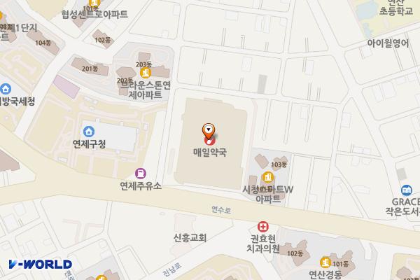 이마트연산점 위치 지도 — 부산광역시 연제구 연수로 89(연산동)