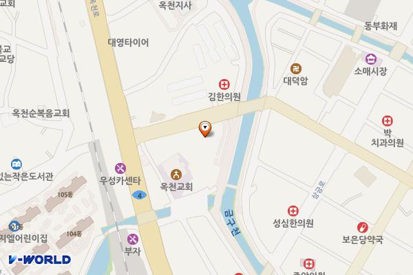 금구천 하상주차장 위치 지도 — 충청북도 옥천군 옥천읍 금장로 14
