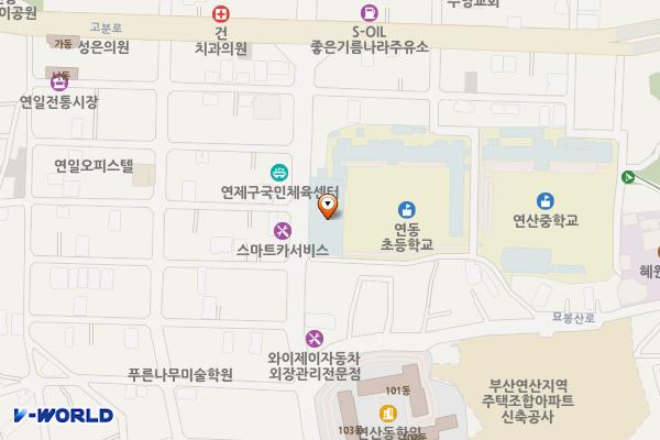 연제구 국민체육센터 위치 지도 — 부산광역시 연제구 쌍미천로 132