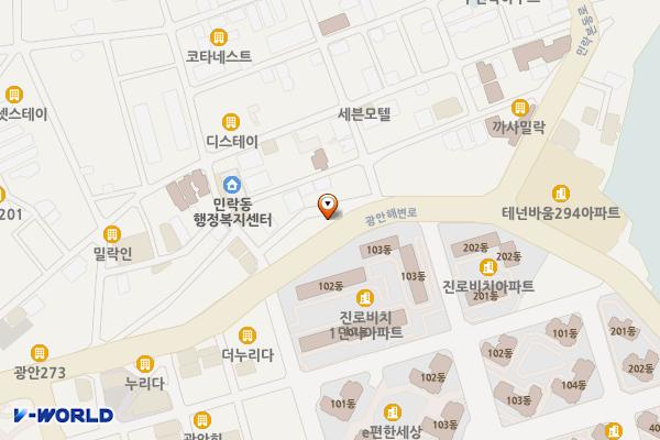 씨랜드 회센터 위치 지도 — 부산광역시 수영구 광안해변로 299(민락동)