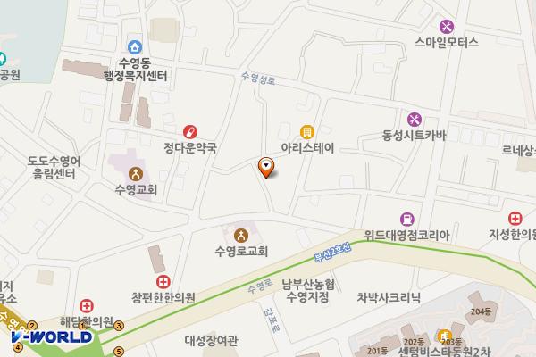 수영팔도상가시장 공중화장실 위치 지도 — 부산광역시 수영구 수영로725번길 20-8(수영동)