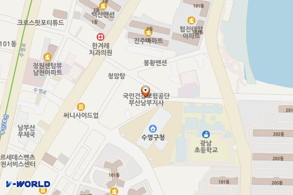 국민건강보험공단 부산남부지사 위치 지도 — 부산광역시 수영구 광남로48번길 24(남천동)