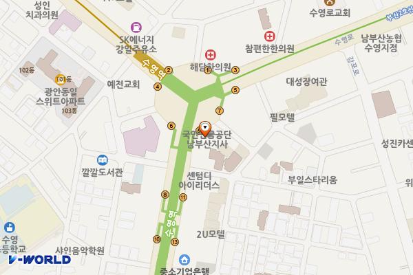 국민연금공단 남부산지사 위치 지도 — 부산광역시 수영구 수영로 688(광안동)