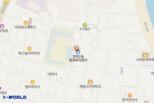 망미2동 행정복지센터 위치 지도 — 부산광역시 수영구 수미로35번길 40(망미동)