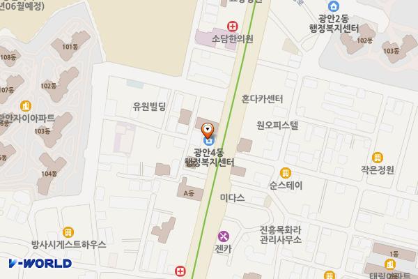 광안4동 주민센터 위치 지도 — 부산광역시 수영구 수영로 541(광안동)