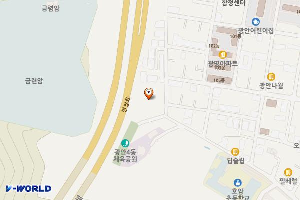 광안어린이도서관 위치 지도 — 부산광역시 수영구 장대골로 75-8(광안동)