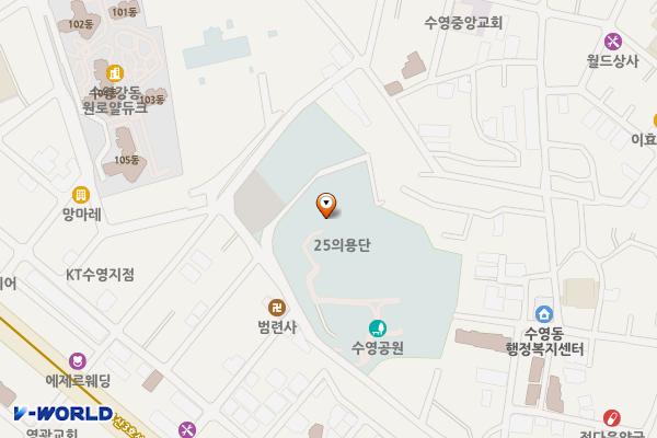 수영사적공원 공중화장실 위치 지도 — 부산광역시 수영구 수영성로 43(수영동)