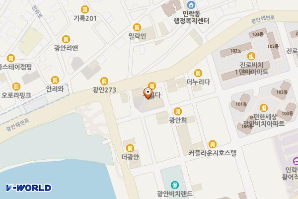 광안어패류시장 위치 지도 — 부산광역시 수영구 민락수변로7번길 19(민락동)