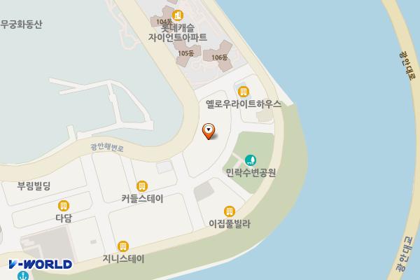 수변어린이공원 공영주차장 위치 지도 — 부산광역시 수영구 민락동 110-15