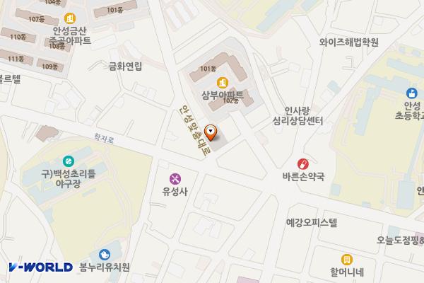 금산동 공영주차장 위치 지도 — 경기도 안성시 안성맞춤대로 1108